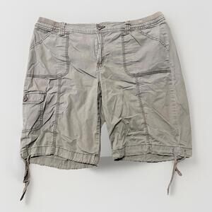 St John’s Bay Women’s Size 16 Brown Bermuda Shorts Elastic Waist 36x10